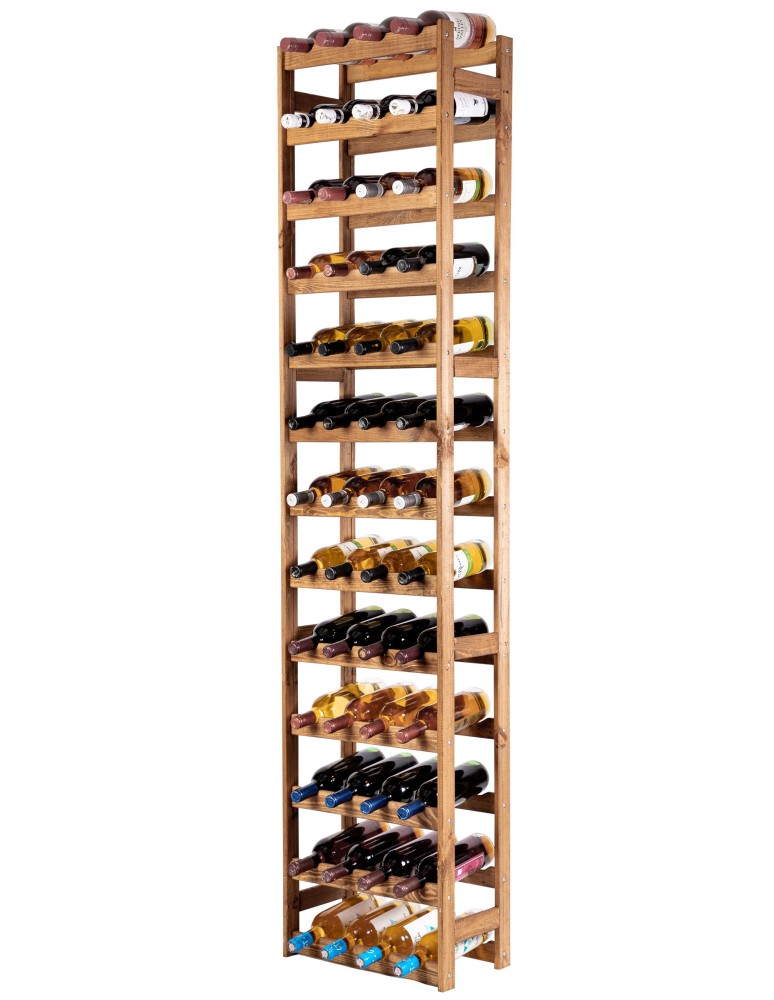 Otwarte regały alkoholowe RW-1 - Sosnowy regał na wino RW-1-52 ▪ W kolorze brązowym - produkt MODO24.PL 1