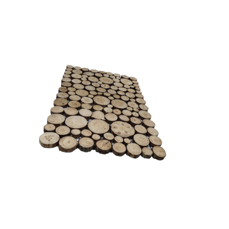 Panel ogrodowy na ścieżkę ▪ Okrągłe plastry drewna z korą