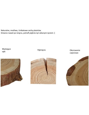 Plastry Okrągłe - Plaster drewna - fi 25-30 cm - Sosna, gr 3,5 cm - product 6