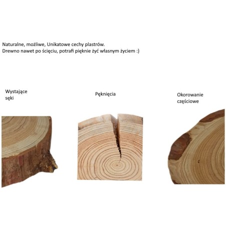 Plaster drewna - fi 25-30 cm - Sosna, gr 3,5 cm