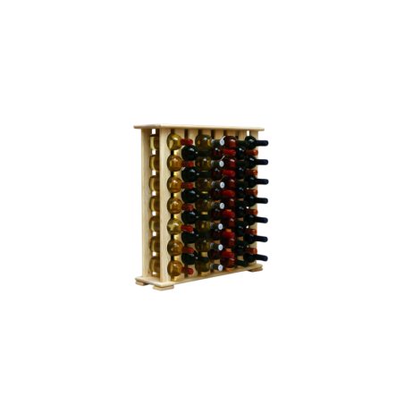 Stojak Kolumnowy ● 46 butelek ● Naturalny ▪ Sosnowy ● RW-12-7X8