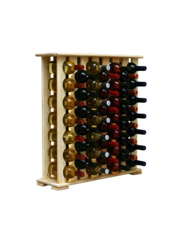Stojak Kolumnowy ● 46 butelek ● Naturalny ▪ Sosnowy ● RW-12-7X8