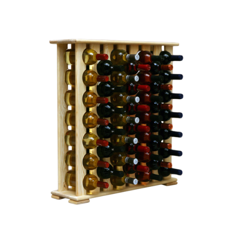 Stojak Kolumnowy ● 46 butelek ● Naturalny ▪ Sosnowy ● RW-12-7X8