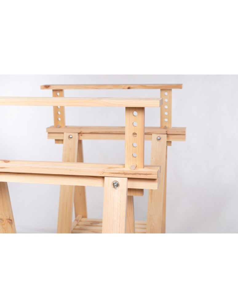 Koziołki Warsztatowe - Regulowany Koziołek Warsztatowy Z Drewna Sosnowego - 1 sztuka - product MODO24.PL 9