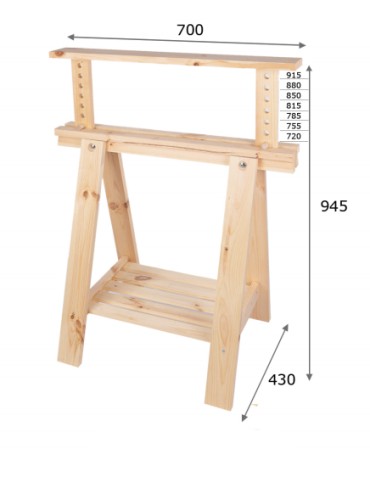 Regulowany Koziołek Warsztatowy W Kolorze Szarym - 1 sztuka - product 2