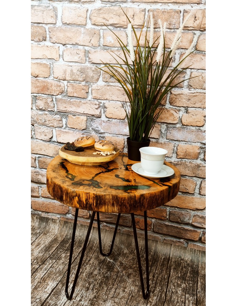 Stoły Marki Wood&Resin - Stolik Tarasowy ⭖ Emerald Fractals ⭖ Wood & Resin ⭖ 144801 - product MODO24.PL 6