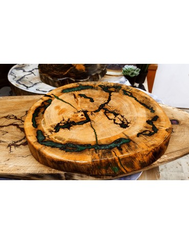 Stoły Marki Wood&Resin - Stolik Tarasowy ⭖ Emerald Fractals ⭖ Wood & Resin ⭖ 144801 - product 7