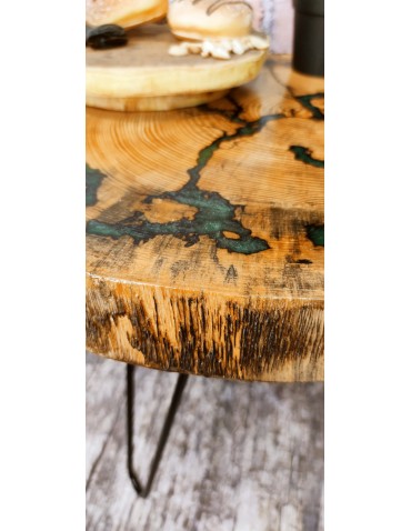 Stoły Marki Wood&Resin - Stolik Tarasowy ⭖ Emerald Fractals ⭖ Wood & Resin ⭖ 144801 - product 8