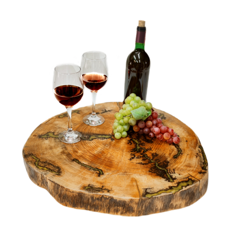 stół z kolorową żywicą