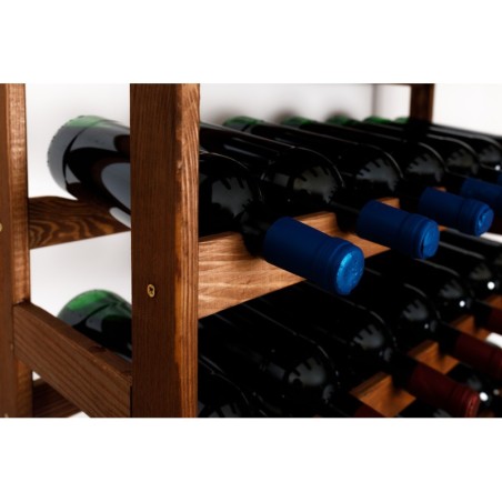 Sosnowy regał na wino RW-1-12 ▪ W kolorze brązowym