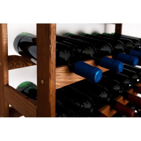 Sosnowy regał na wino RW-1-12 ▪ W kolorze brązowym