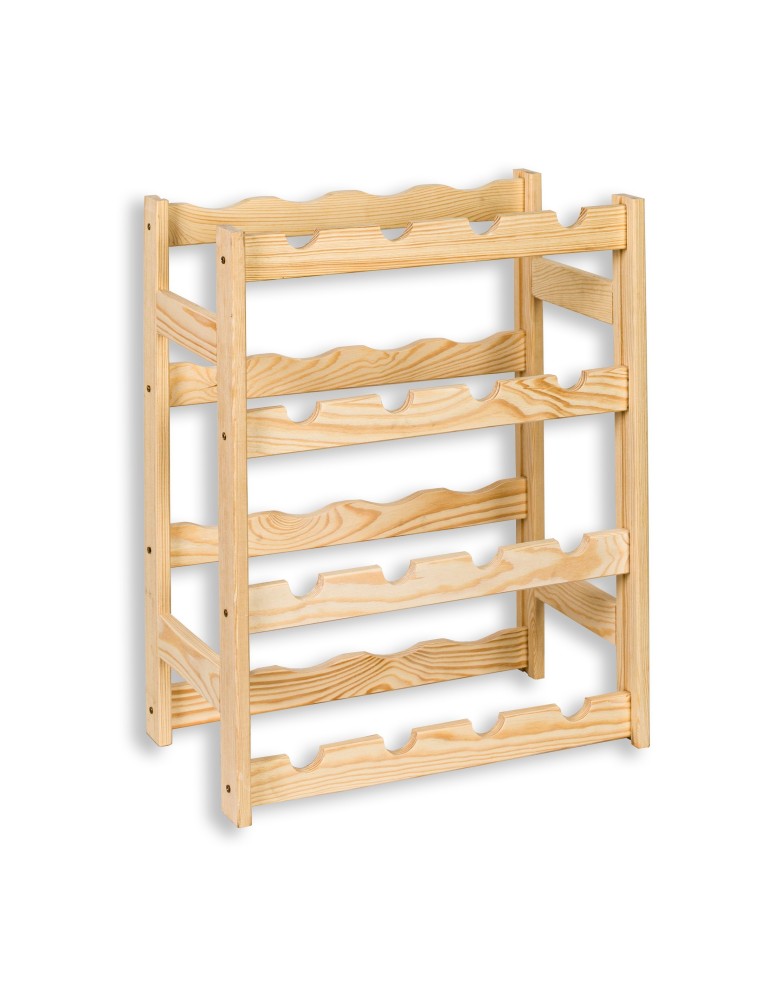 Otwarte regały alkoholowe RW-1 - Sosnowy regał na wino RW-1-16 ▪ Naturalne drewno - product MODO24.PL 3