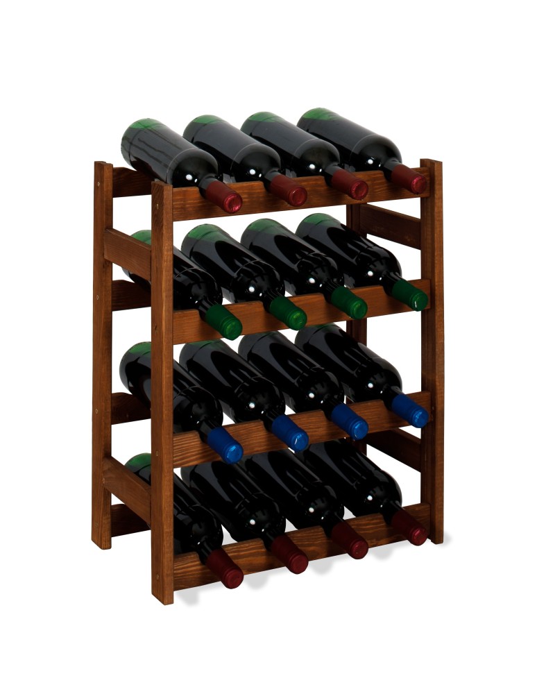 Otwarte regały alkoholowe RW-1 - Sosnowy regał na wino RW-1-16 ▪ W kolorze brązowym - product MODO24.PL 1