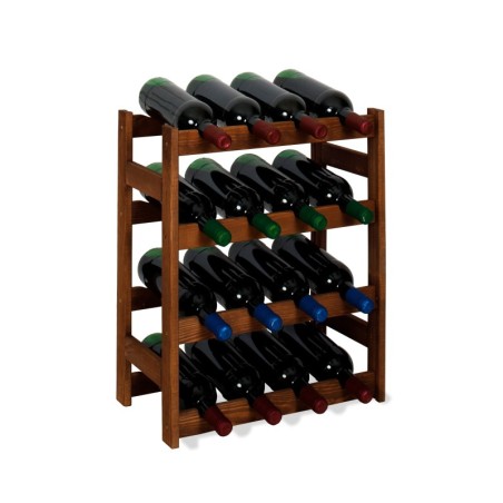 Sosnowy regał na wino RW-1-16 ▪ W kolorze brązowym