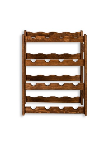 Otwarte regały alkoholowe RW-1 - Sosnowy regał na wino RW-1-16 ▪ W kolorze brązowym - product 3