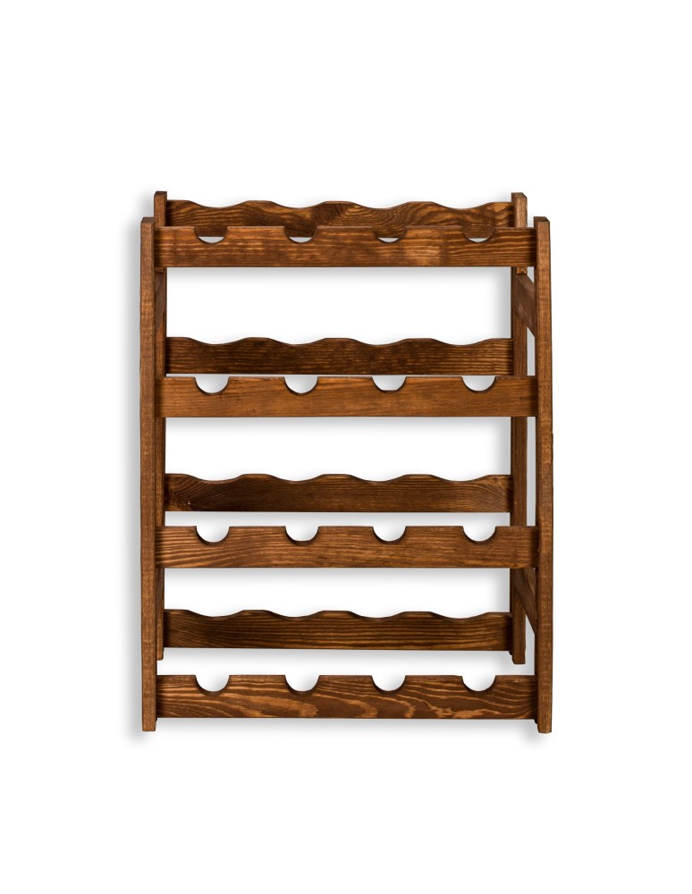 Otwarte regały alkoholowe RW-1 - Sosnowy regał na wino RW-1-16 ▪ W kolorze brązowym - product MODO24.PL 3