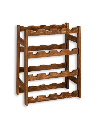 Otwarte regały alkoholowe RW-1 - Sosnowy regał na wino RW-1-16 ▪ W kolorze brązowym - product 4