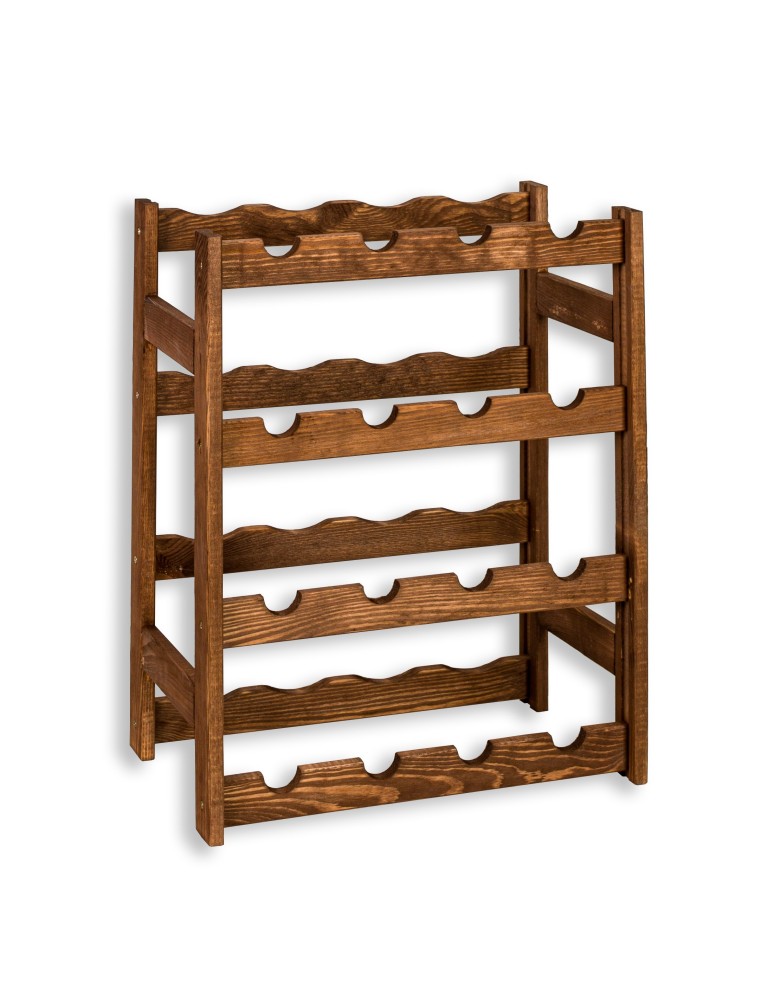 Otwarte regały alkoholowe RW-1 - Sosnowy regał na wino RW-1-16 ▪ W kolorze brązowym - product MODO24.PL 4