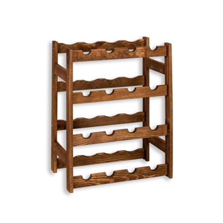 Sosnowy regał na wino RW-1-16 ▪ W kolorze brązowym