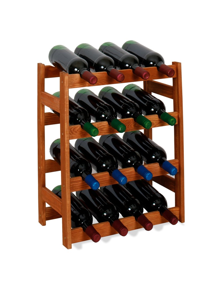 Otwarte regały alkoholowe RW-1 - Sosnowy regał na wino RW-1-16 ▪ W kolorze olchy - produkt MODO24.PL 1