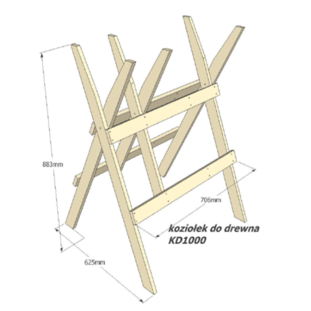 Koziołek do cięcia drewna KD-1000 SZARY