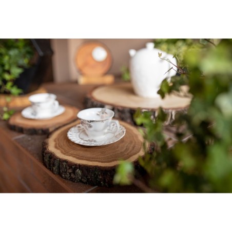 Podkładki Na Stół ◎ Czeremcha ◎ Okorowane ◎ Olejowane ◎ ø 12-15 cm ◎ 2 szt.