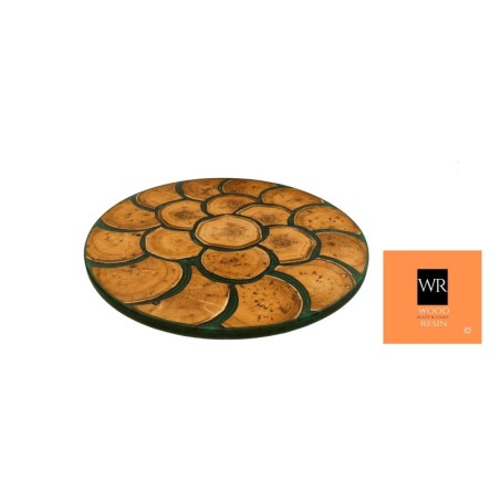 Okrągły Stolik lub Blat ⭖ Malachite Pond ⭖ Średnica 78 cm ⭖ Unikat