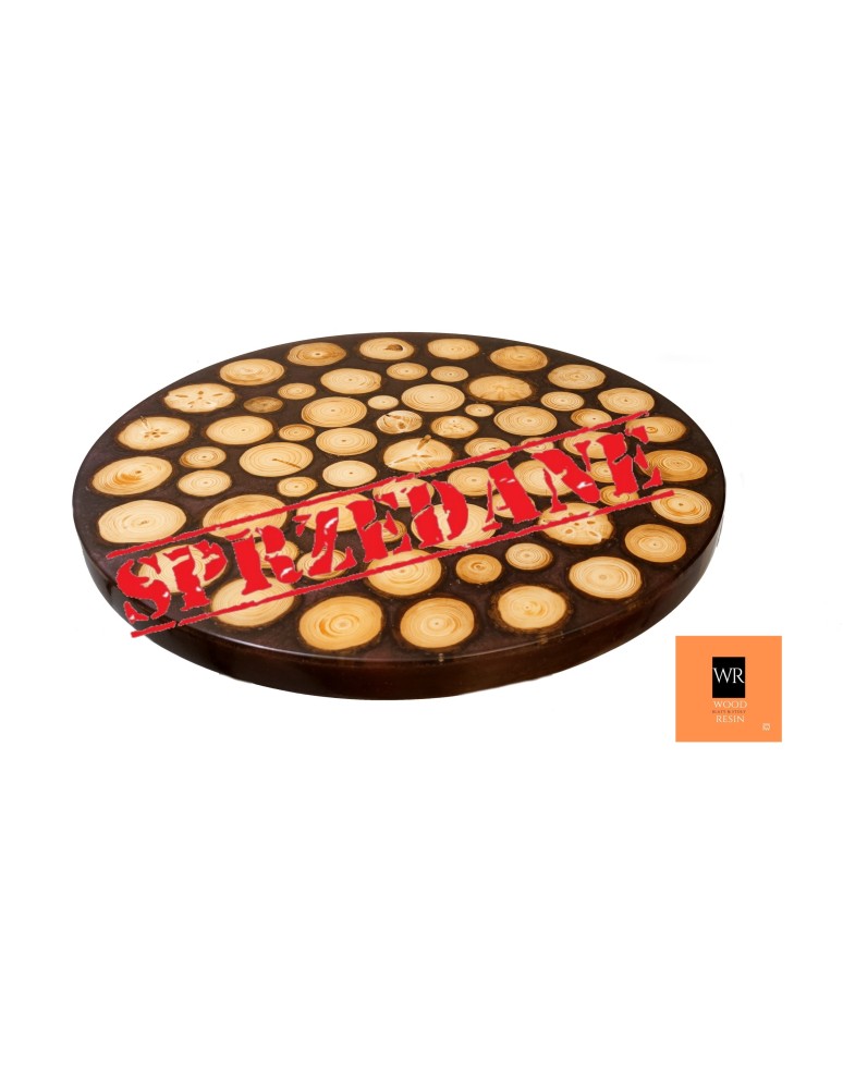 Stoły Marki Wood&Resin - Stolik lub Blat  ⭖ Brown Cirkles ⭖ Wood & Resin ⭖ Unikat 103126 - produkt MODO24.PL 1
