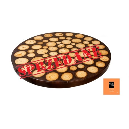 Okrągły Blat/Stół ⭖ Graphite Nymph ⭖ Średnica 78 cm ⭖ Drewno/Żywica