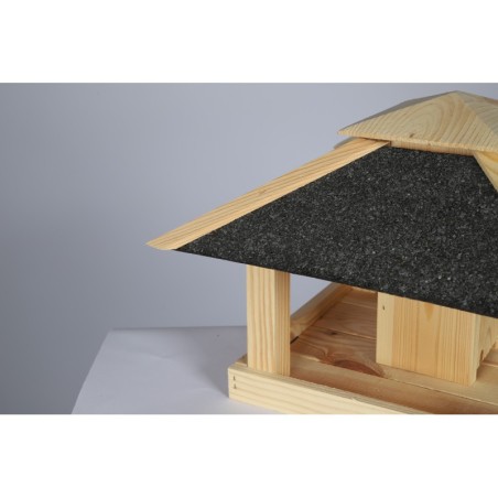 Sosnowy Karmnik z Dozownikiem ▪ 4 Spadowy Daszek ▪ 26x38,5x38,5 cm