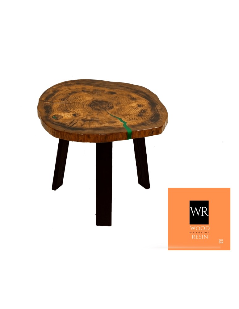 Stoły Marki Wood&Resin - Stolik lub Blat  ~ Green Miracle ~ Wood & Resin ~ Unikat 151222 - produkt MODO24.PL 1