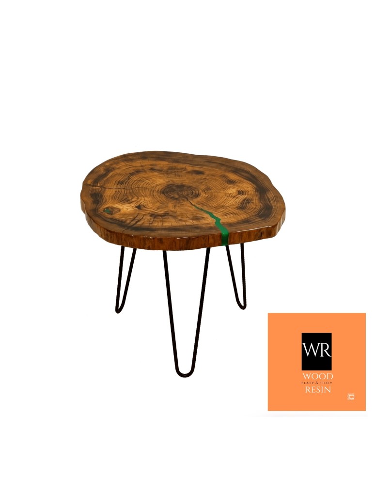 Stoły Marki Wood&Resin - Stolik lub Blat  ~ Green Miracle ~ Wood & Resin ~ Unikat 151222 - produkt MODO24.PL 1