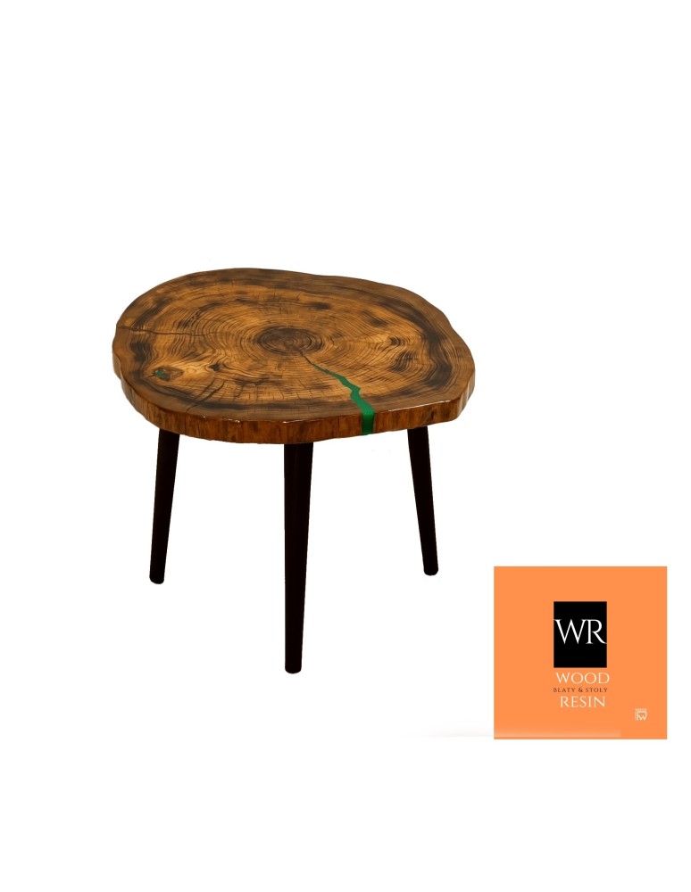 Stoły Marki Wood&Resin - Stolik lub Blat  ~ Green Miracle ~ Wood & Resin ~ Unikat 151222 - produkt MODO24.PL 1