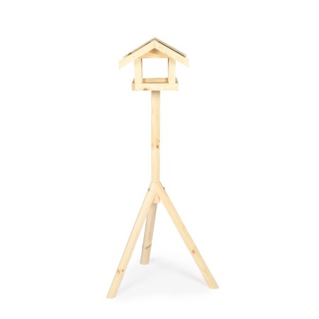 Karmnik dla Ptaków ▪ Na Statywie ▪ Naturalne Drewno ▪ 111,5x38,5x29 cm