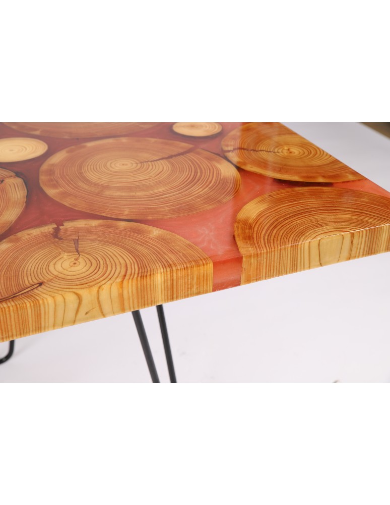 Stoły Marki Wood&Resin - Blat Stolika~ Red Hard Candy ~ Wood & Resin ~ Unikat 104722 - product MODO24.PL 2