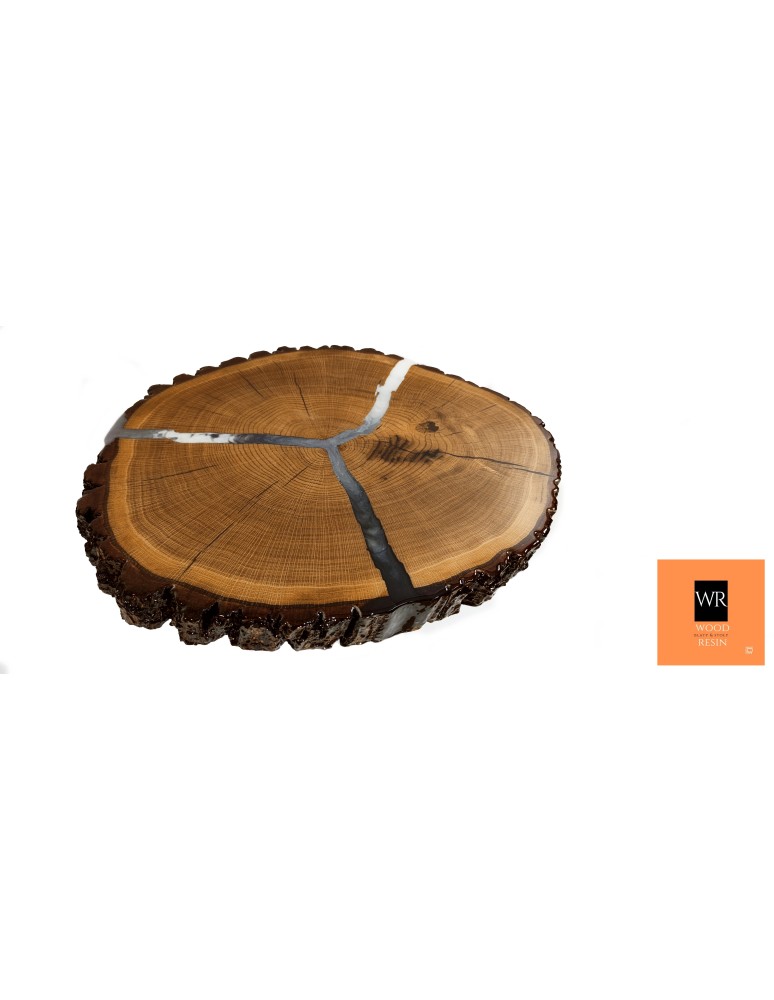 Stoły Marki Wood&Resin - Dębowy Stolik lub Blat ~ Three Armed Sign~ Wood & Resin ~ Unikat 142237 - produkt MODO24.PL 1