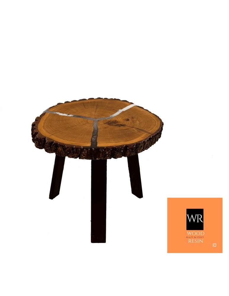 Stoły Marki Wood&Resin - Dębowy Stolik lub Blat ~ Three Armed Sign~ Wood & Resin ~ Unikat 142237 - produkt MODO24.PL 1