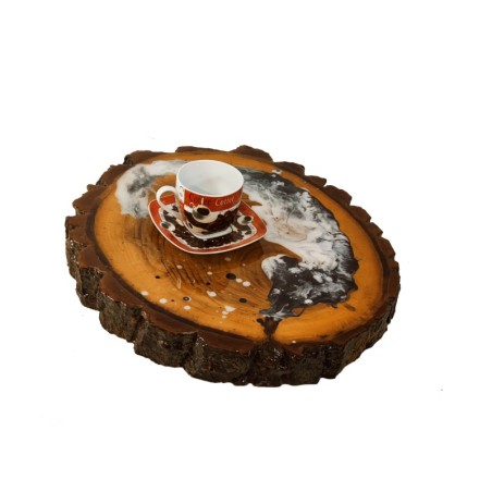 Unikatowy Stolik / Blat Żywiczny ◎ The Rorschach Test ◎ 43x39x5,5 cm