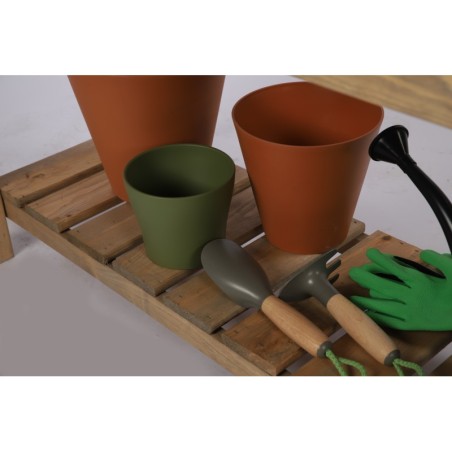 Drewniany Warzywniak Brązowy z Półką ▪ 118x40x78 cm