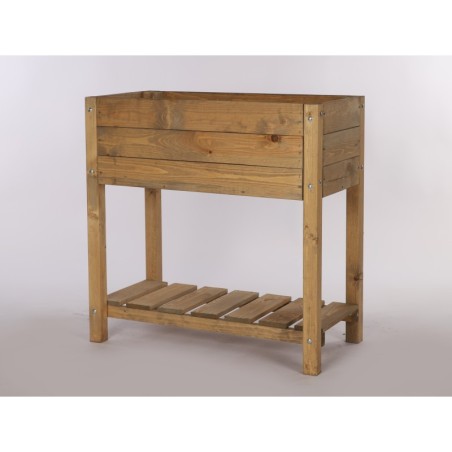 Brązowy Zielnik Drewniany z Półką ▪ 78x40x78 cm ▪ Pojemność 66,5 l