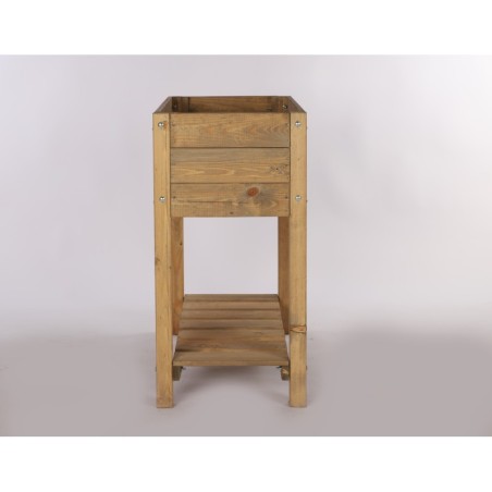 Brązowy Zielnik Drewniany z Półką ▪ 78x40x78 cm ▪ Pojemność 66,5 l