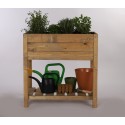 Brązowy Zielnik Drewniany z Półką ▪ 78x40x78 cm ▪ Pojemność 66,5 l