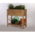 Brązowy Zielnik Drewniany z Półką ▪ 78x40x78 cm ▪ Pojemność 66,5 l