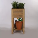 Brązowy Zielnik Drewniany z Półką ▪ 78x40x78 cm ▪ Pojemność 66,5 l