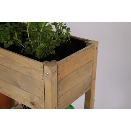 Brązowy Zielnik Drewniany z Półką ▪ 78x40x78 cm ▪ Pojemność 66,5 l