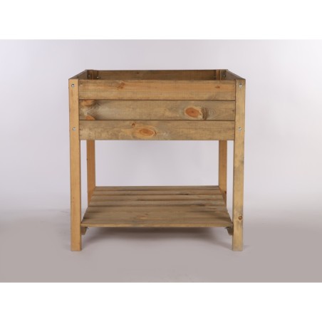 Inspekt Warzywny Drewniany z Półką ▪ Brązowy ▪ 78x78x78 cm ▪ 135 l