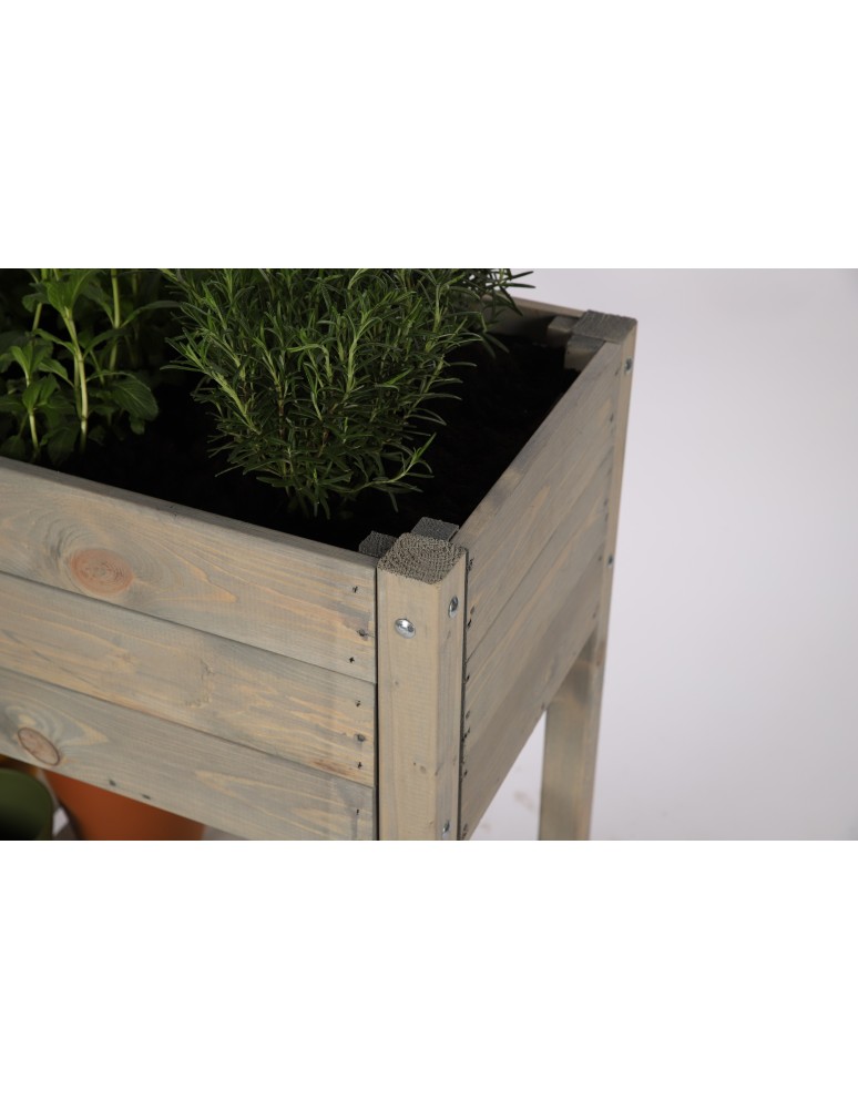 Kwietniki i donice - Drewniany Zielnik OBM~ Szary ~ Duży ~ 78x78x78 cm - product MODO24.PL 3