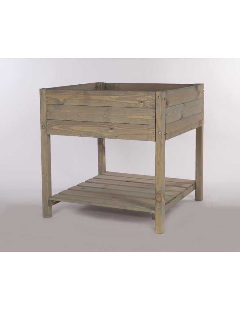 Kwietniki i donice - Drewniany Zielnik OBM~ Szary ~ Duży ~ 78x78x78 cm - product MODO24.PL 8