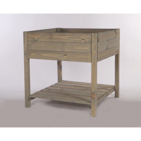 Szary Inspekt / Rozsadnik z Półką ▪ 78x78x78 cm ▪ Poj. 135 l