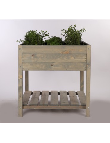 Kwietniki i donice - Drewniany Zielnik OBM~ Szary ~ Duży ~ 78x78x78 cm - product 10
